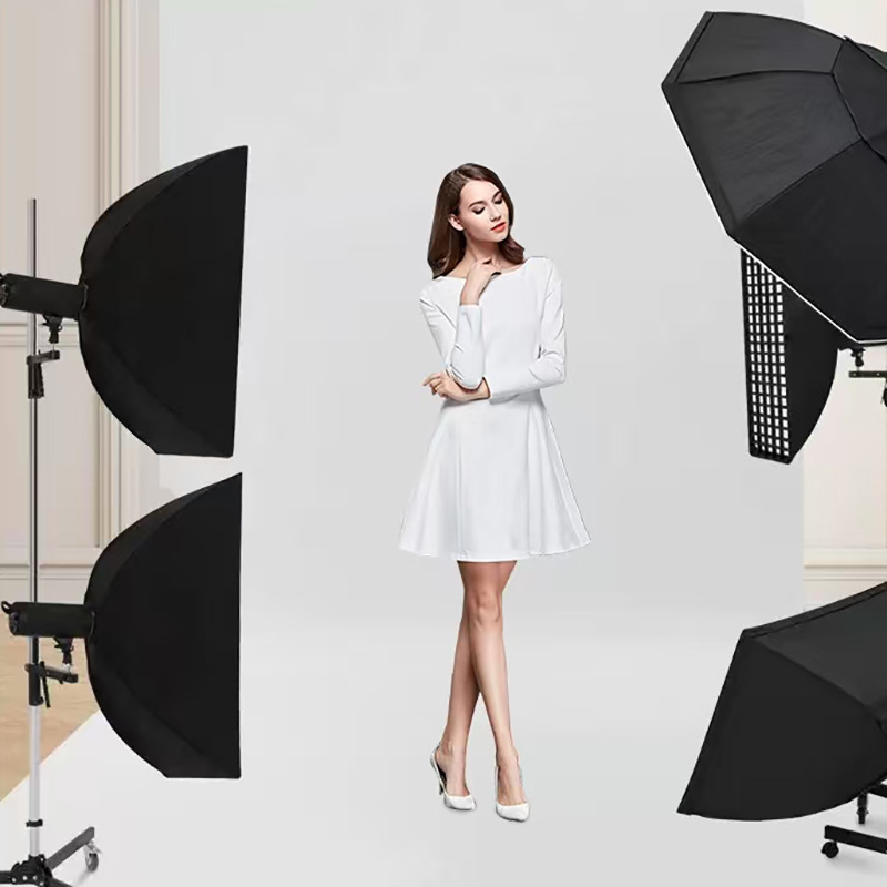 Stalak za rasvjetu od nehrđajućeg čelika sa držalom za telefon i nadogradnim trostrukim tripodom, 3 dijela, promjer cijevi 35 mm, težina 10 kg, sklopljena visina 73 cm