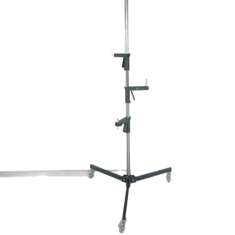 Stalak za rasvjetu od nehrđajućeg čelika sa držalom za telefon i nadogradnim trostrukim tripodom, 3 dijela, promjer cijevi 35 mm, težina 10 kg, sklopljena visina 73 cm