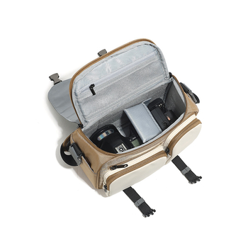 NOWTHAT Torba za fotoaparat preko ramena — vodootporna PU, crossbody stil, naramenica s zračnim jastučićem, pogodna za DSLR/kompaktne fotoaparate