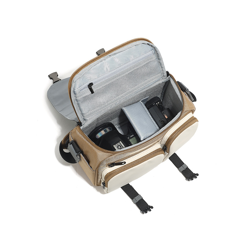 NOWTHAT Torba za fotoaparat preko ramena — vodootporna PU, crossbody stil, naramenica s zračnim jastučićem, pogodna za DSLR/kompaktne fotoaparate