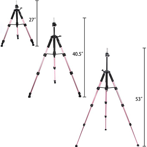 Stativ pentru peruci, aliaj de aluminiu, design cu 3 secțiuni, model Q11, capacitate de încărcare 2–5 kg