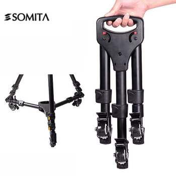 Bază de trepied cu role DY-101 | aliaj de aluminiu | capacitate de încărcare 30 kg | greutate 1.1 kg | lungime pliată 440 mm