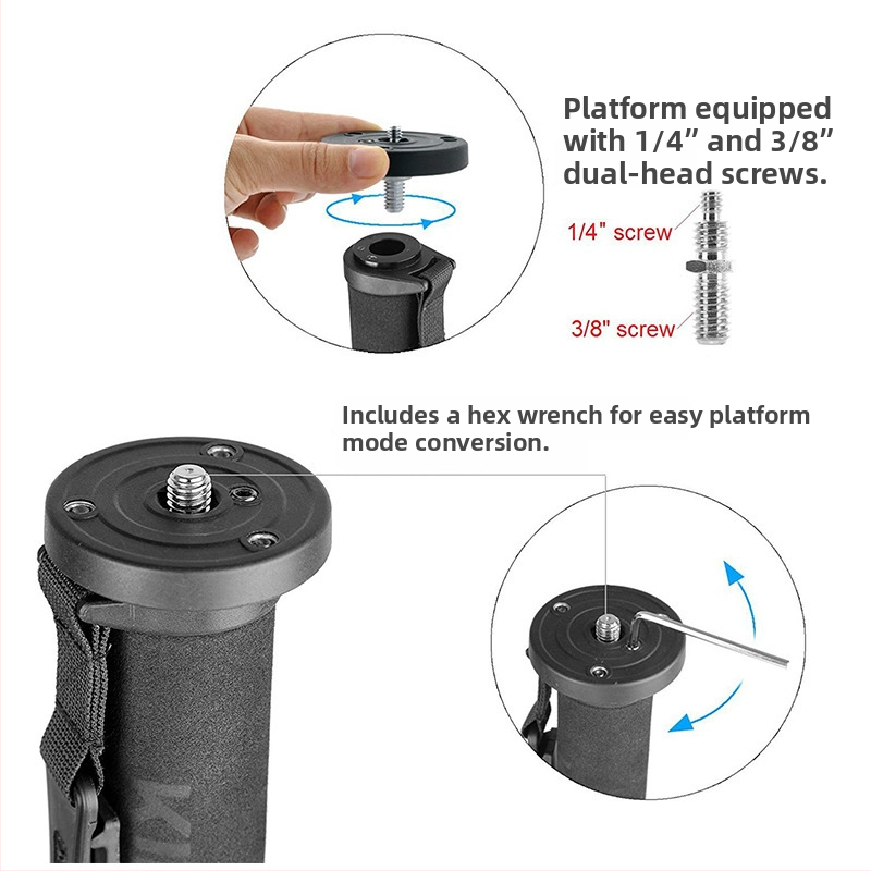Monopod MP208F z hliníkovej zliatiny, 4 sekcie (Nosnosť 10 kg; Hmotnosť 0.47 kg)