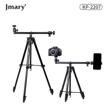 Tripod KP-2207 pentru telefon mobil, 3D PTZ, aliaj de aluminiu, 4 noduri, placă cu eliberare rapidă, sarcină de 2 kg
