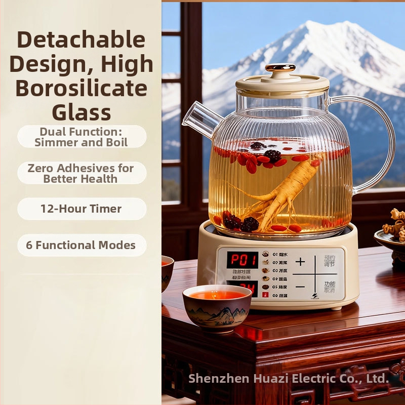 HY-01 Zdravstveni lonac za čaj: stakleno tijelo, unutarnji spremnik od borosilikatnog stakla, kapacitet 1,5–2 L, 220 V, 400–500 W (1,5–2 L, 220 V, 400–500 W, HY-01)