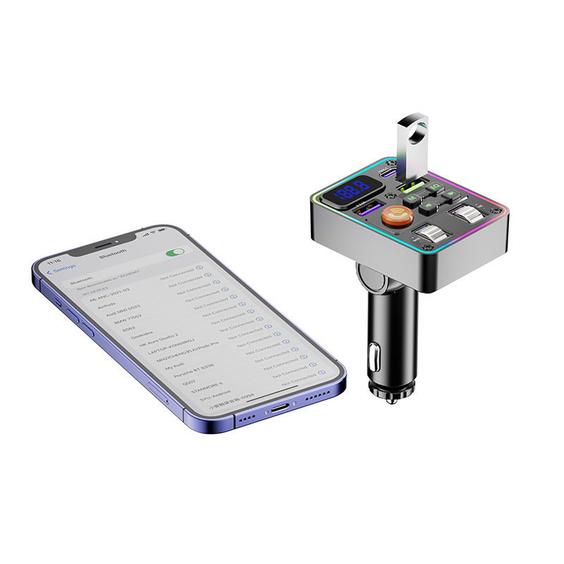 Auto MP3 Bluetooth Hands-Free FM transmiter QC3.0 USB 12–24V model Q37