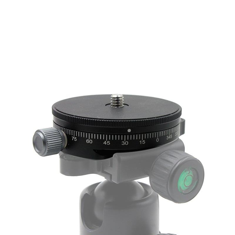 Panoramska sferna aluminijska legura PTZ stezaljna podloga za fotoaparat na stativu, 360° rotacija; 3/8–1/4 pretvarački vijak; težina 0,13 kg; kompatibilno s DSLR.