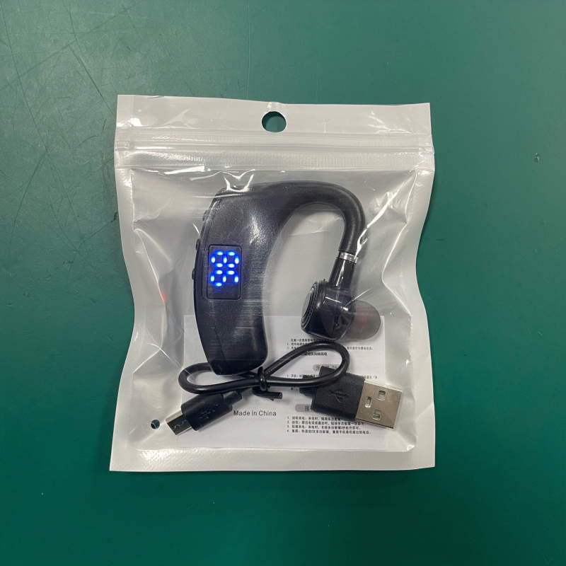 V9 Căști Bluetooth cu clips pe ureche, afișaj LED, Bluetooth 5.2, rază de până la 10 m, mono hands-free