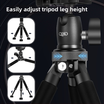Light Age Q116 hliníkový statív s guľovou hlavou, 4 sekcie, nosnosť 2–5 kg, 3 v 1 – na podlaha, na stôl a na selfie