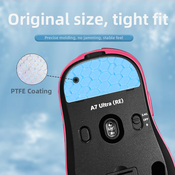 Set podnih podloga za miš za Mchose A7 Ultra Re – Ice verzija; metalno štancanje; precizni utori.