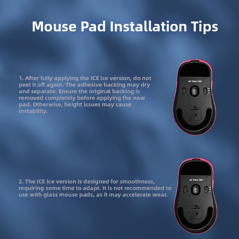 Set podnih podloga za miš za Mchose A7 Ultra Re – Ice verzija; metalno štancanje; precizni utori.