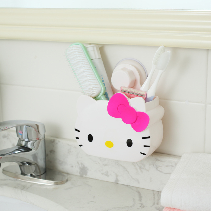 Zidni organizator kupaonice bez bušenja, za četkice za šminku i zubne četkice, PP materijal, model SP-051