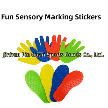Bērnu sensoriskās masāžas palīgierīce ar roku un kāju nospiedumu taktilajām matēm, pielāgojams ciets līmes materiāls basketbola un futbola treniņiem