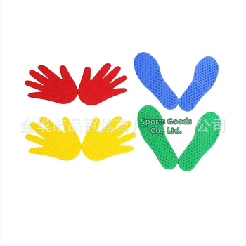 Bērnu sensoriskās masāžas palīgierīce ar roku un kāju nospiedumu taktilajām matēm, pielāgojams ciets līmes materiāls basketbola un futbola treniņiem