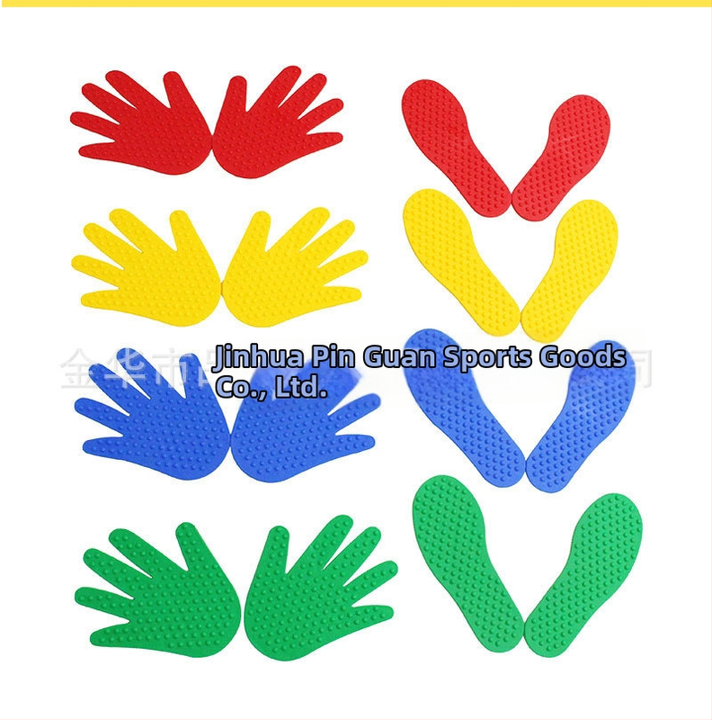 Bērnu sensoriskās masāžas palīgierīce ar roku un kāju nospiedumu taktilajām matēm, pielāgojams ciets līmes materiāls basketbola un futbola treniņiem