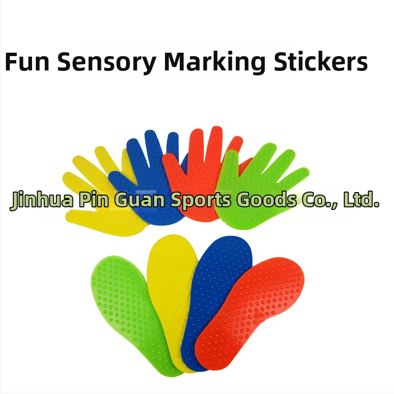 Bērnu sensoriskās masāžas palīgierīce ar roku un kāju nospiedumu taktilajām matēm, pielāgojams ciets līmes materiāls basketbola un futbola treniņiem