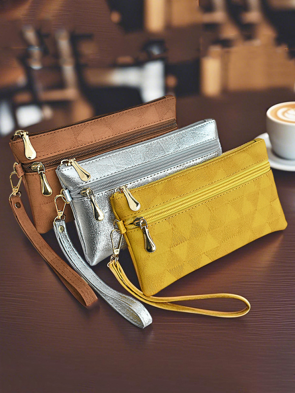 Ženska clutch torba – urbana jednostavnost, PU materijal, vodoravni kvadratni oblik, zatvarač, unutarnja laminirana džep, podstava od poliestera, svakodnevna upotreba, proljeće 2025
