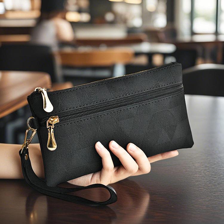 Ženska clutch torba – urbana jednostavnost, PU materijal, vodoravni kvadratni oblik, zatvarač, unutarnja laminirana džep, podstava od poliestera, svakodnevna upotreba, proljeće 2025