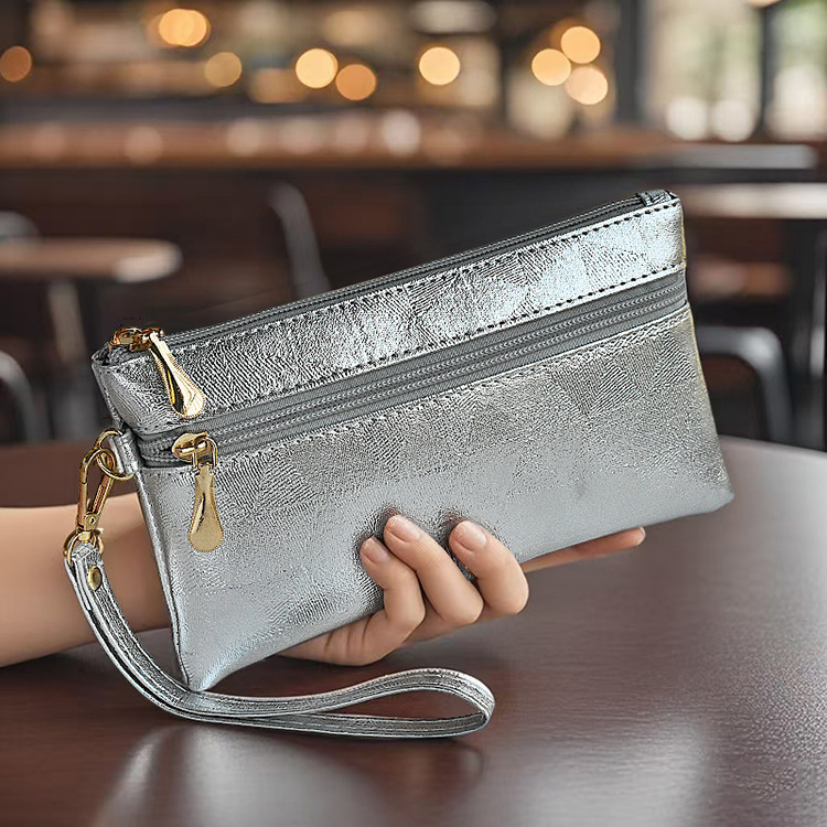 Ženska clutch torba – urbana jednostavnost, PU materijal, vodoravni kvadratni oblik, zatvarač, unutarnja laminirana džep, podstava od poliestera, svakodnevna upotreba, proljeće 2025