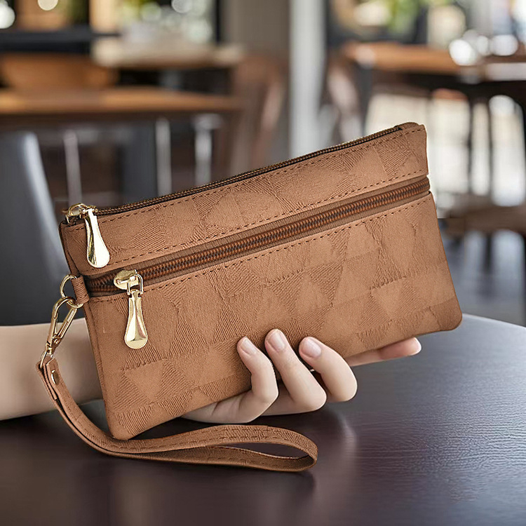 Ženska clutch torba – urbana jednostavnost, PU materijal, vodoravni kvadratni oblik, zatvarač, unutarnja laminirana džep, podstava od poliestera, svakodnevna upotreba, proljeće 2025