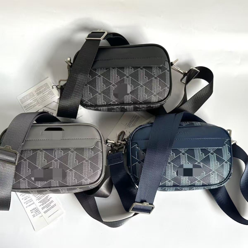 Férfi PU bőr crossbody táska kockás geometriai mintával, mindennapi stílus, könnyű, vízálló, kiváló minőség