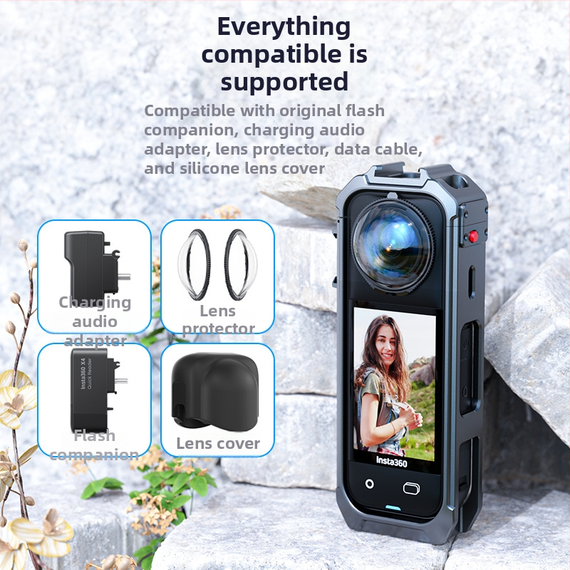 Insta360 X5 cadru din aliaj de aluminiu - husă de protecție, 1 bucată, imprimare logo disponibilă