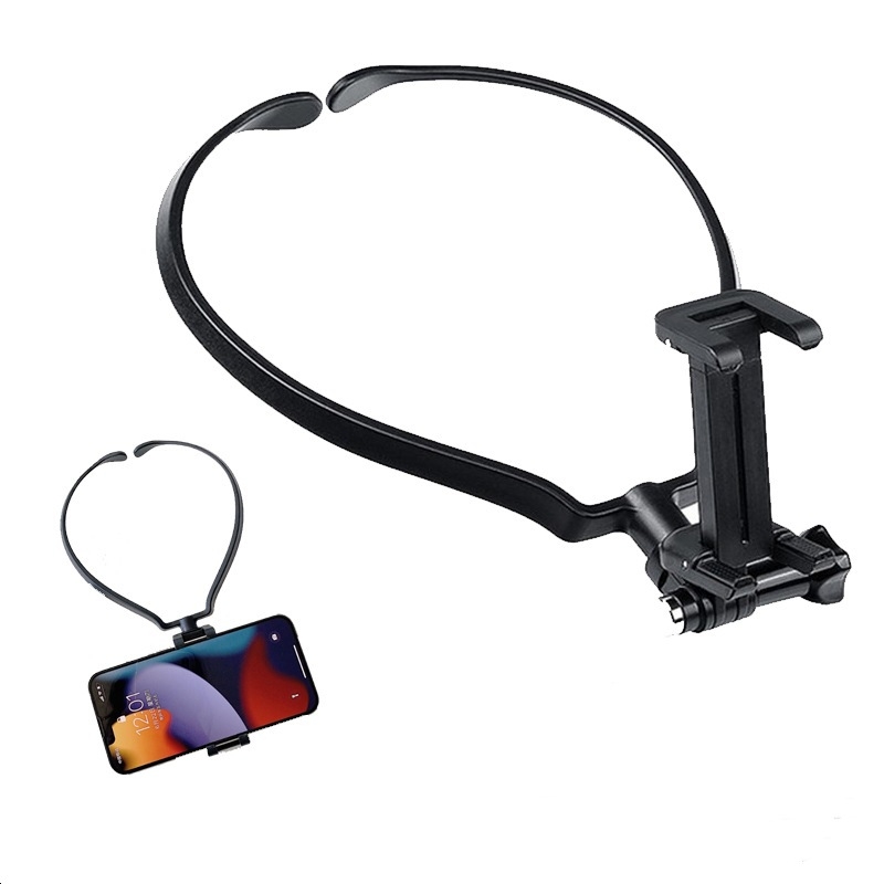 Nosivi držač za telefon i kameru za akciju na vratu — univerzalni model, ABS, kompatibilan s GoPro, DJI, Insta360, 5-dijelni set