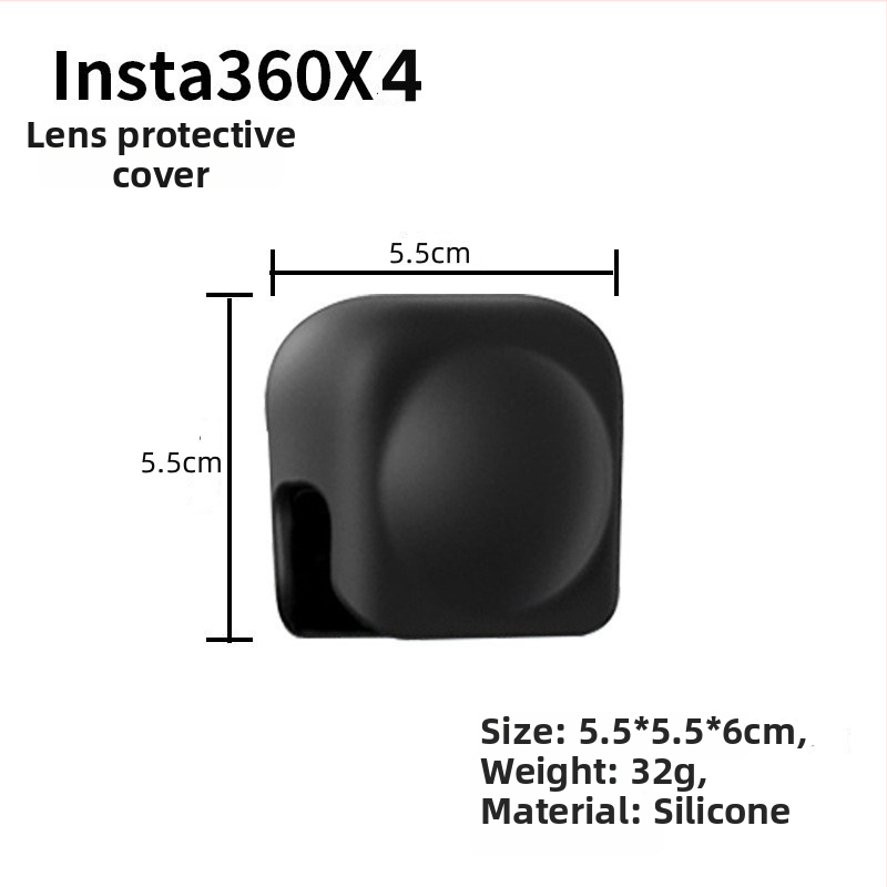 Silikónový kryt objektívu pre Insta360 X4 – kompatibilný s X4, tlačené logo, silikonový materiál, podpora balenia z jedného kusu, servis po predaji s tromi zárukami
