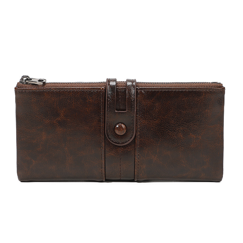 Дълъг портфейл от PU кожа с RFID защита, флорална шарка, женски ретро стил клатч, подплата от полиестер, лято 2025