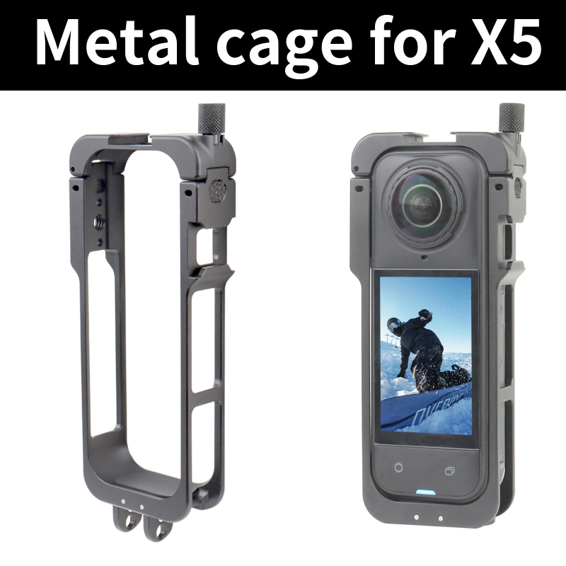Insta360 X5 Cușcă din aliaj de aluminiu – Cadru de afișare multifuncțional pentru Insta360 X5, Suport imprimare logo