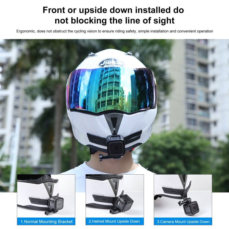 Chin mount za GoPro kacigu, kompatibilan s GoPro stilom nosača za kacige s punim licem i akcijskim kamerama, ABS+PA, model Pu847b, Puluz