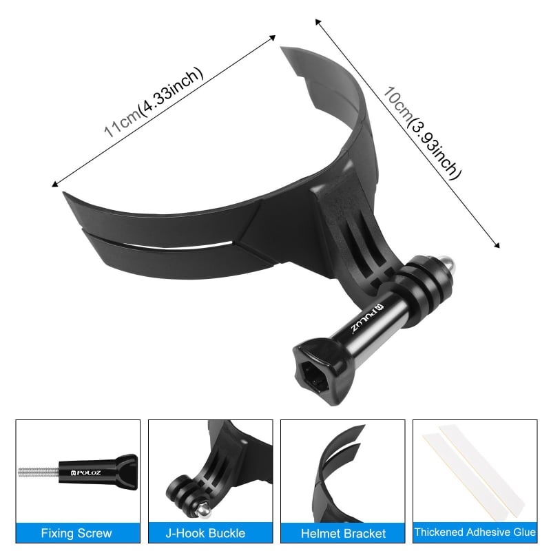 Chin mount za GoPro kacigu, kompatibilan s GoPro stilom nosača za kacige s punim licem i akcijskim kamerama, ABS+PA, model Pu847b, Puluz