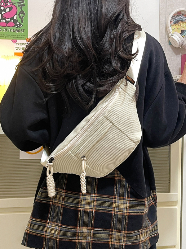 Torba za telefon na pojas, minimalistički japanski stil, unisex, lagana corduroy crossbody torba
