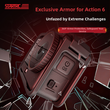 Startrc nylonový ochranný rám pre DJI Action 6 – kompatibilný s Osmo Action 6, s logom Startrc; balenie obsahuje rám, perlové vrecúško, návod, osvedčenie o zhode