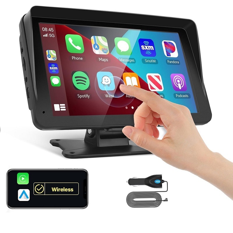 CarPlay prenosni bežični zaslon za automobil MP5 navigacija s kapacitivnim dodirnim zaslonom, plastično kućište, Type-C napajanje, 12V→5V, marka E car e shot