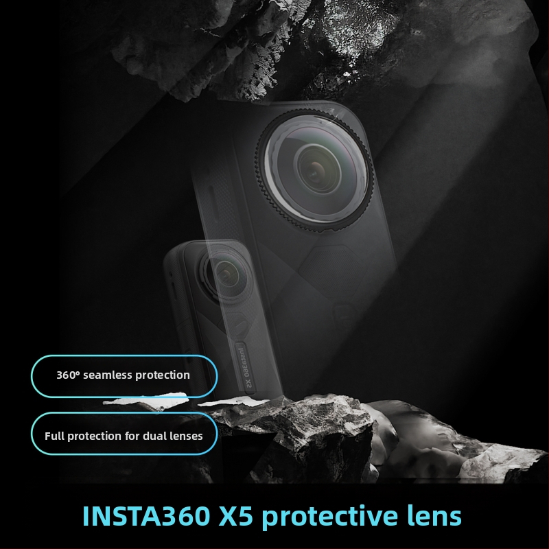 Insta360 X5/X4/X3 Shadow Stone ochranný kryt objektívu, kalené sklo, optické PC, model ISX4-BHJ-BL, prispôsobiteľné logo
