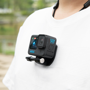 Suport magnetic pentru gât pentru camere sportive – ABS+magnet, compatibil universal; compatibil cu GoPro și DJI Action; pachetul conține 2 suporturi, 1 șurub, 1 funie lungă; posibilitate imprimare logo