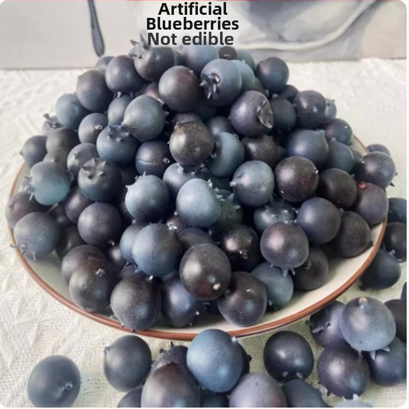 Dirbtinis mėlynių modelis – fotografijai skirti vaisių ir daržovių rekvizitai, mažos vaisių žaisliukai, Medžiaga: burbulas, Meistrystė: blister, Neteikiama importui