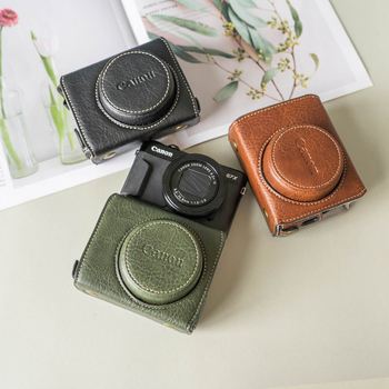 Torba za fotoaparat Canon G7X3/G7X2 — PU koža, ramenska torba