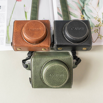 Torba za fotoaparat Canon G7X3/G7X2 — PU koža, ramenska torba