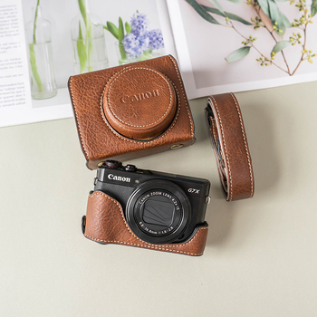 Torba za fotoaparat Canon G7X3/G7X2 — PU koža, ramenska torba