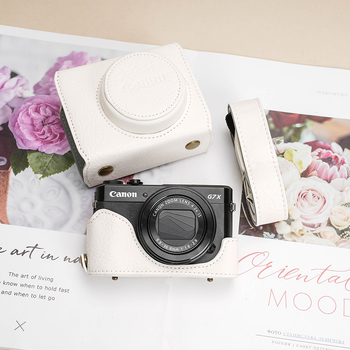 Torba za fotoaparat Canon G7X3/G7X2 — PU koža, ramenska torba