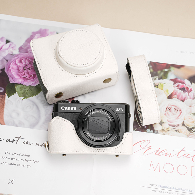 Torba za fotoaparat Canon G7X3/G7X2 — PU koža, ramenska torba