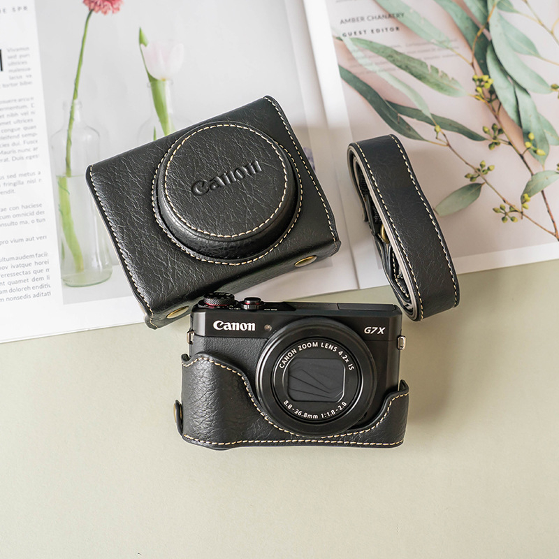 Torba za fotoaparat Canon G7X3/G7X2 — PU koža, ramenska torba
