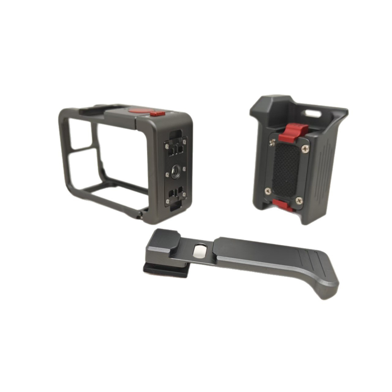 Cage pentru cameră pentru DJI Action 6 cu eliberare rapidă, set din aliaj de aluminiu ultra-ușor pentru fotografie stradală