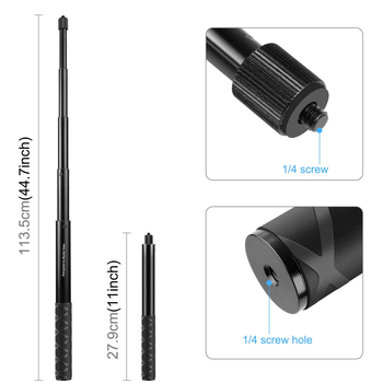 Puluz Fat Cow suport de curea cu selfie stick ascuns pentru Insta360 One X, GoPro Fusion și Ricoh Theta S (PU907)
