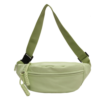 Vászon crossbody táska nylon béléssel, cipzáras zárás, ovális alak, egy vállpánt