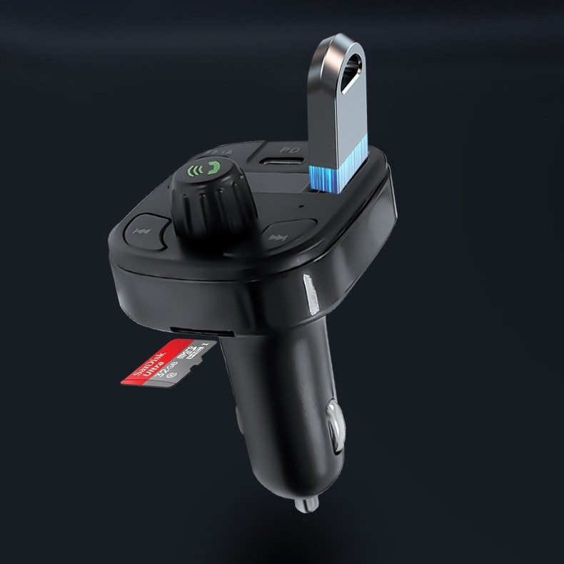 F17 Auto Bluetooth MP3 player s FM odašiljačem, dvostruki USB PD auto punjač, 12-24V