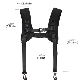 Puluz Fat Cow Set za kameru: pojas i dvostruki ramenski remen, model Pkt3060, univerzalni, materijal guma/nylon/metal, ispis logotipa moguć