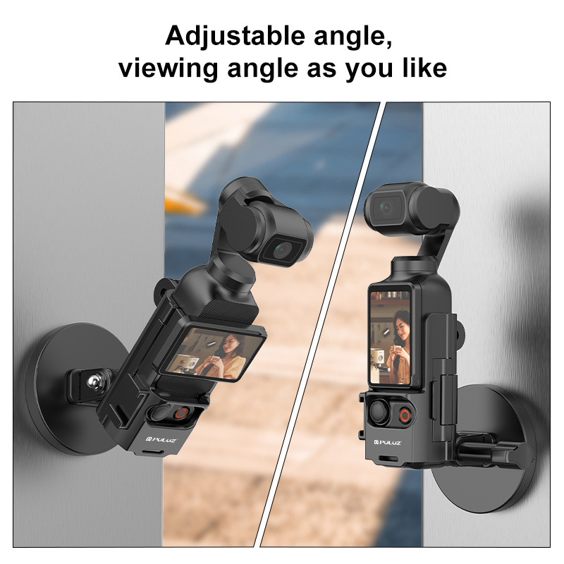 Puluz Fat Cow bază magnetică pentru Osmo Pocket 3 cu extensie de reglare a unghiului, model PU724, material plastic și metal, dimensiuni 10,2 × 7,95 × 7,65 cm